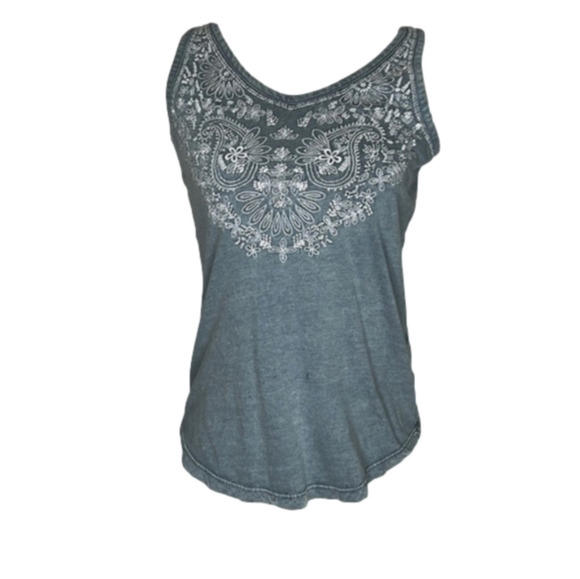 Harlow blue embroidered tank xs - Picture 1 of 2